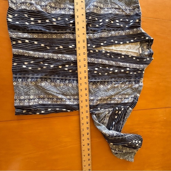 GAP SM Women's Blue Patterned Cotton Open Front Sweater - Picture 6 of 13